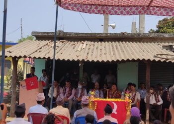 माओवादी केन्द्र बेलडाँडीको पाटी कार्यालय उद्घाटन