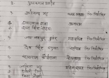 जल उपभोक्ता संघ ब्लक ६ मा उपाध्यक्ष र क्षेत्रीय प्रतिनिधी बाहेक सबै निर्विरोध चयन