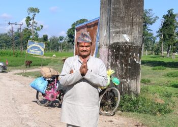 नेपाल प्रवेस गेट निर्माण शुरु गरेका आग्री प्रदेश सभाका उम्मेदवार