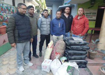 १४७ ब्याचका प्रहरी सहायक निरीक्षकद्वारा मानव सेवा आश्रममा खाद्यान्न सहयोग