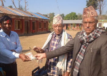 विद्यालयमा मन्दिर निर्माण गर्न ढुङ्गानाको सहयोग