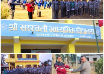 मनकारी बिनाेद र सुरेशले गरे विद्यालयलाई अार्थिक सहयाेग