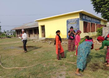 सिद्धनाथ आधारभूत विद्यालय हात्तीथलामा दुई दिने जन श्रमदान कार्यक्रम सुरु