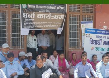 बेलौरीमा समेत सामुदायिक विद्यालयमा कार्यरत कर्मचारी आन्दोलित