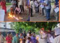 बेलडाँडीमा शिक्षकहरुले प्रस्तावित बिद्यालय शिक्षा ऐन जलाए