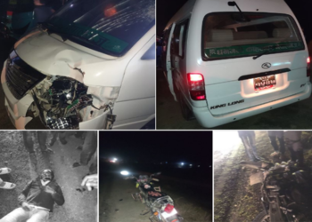कैलालीमा हाइसले मोटरसाईकललाई ठक्कर दिँदा दुई जना घाइते