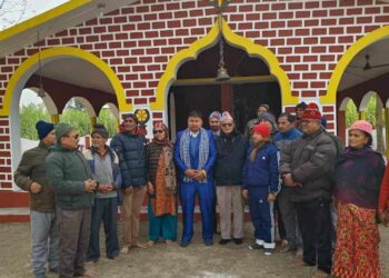 बेलौरी नगर प्रमुख चौधरीद्धारा बेलौरी त्रिपुरा मन्दिर मर्मत तथा रंगरोगनका लागि पालिकाबाट बजेट दिने