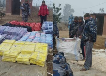 सशस्त्र प्रहरीद्वारा कैलालीको सीमावर्ती क्षेत्रबाट लाखौँका अवैध समान बरामद