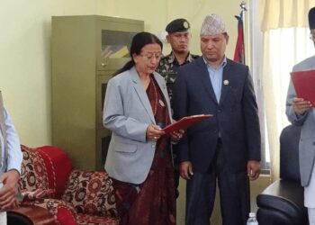 सुदूरपश्चिममा नाउपाकी टीका थापाले लिइन् कृषि मन्त्रीको शपथ