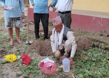 बैजनाथ मावि बनकट्टी विद्यालयमा सरस्वती मन्दिर निर्माण शुरु