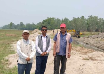 बेलडाँडीमा ३० बर्ष पछि महाकाली सिंचाइले खोल्यो ड्रेन्च, किसान हर्षित