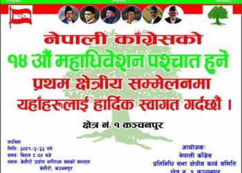 कांग्रेस कंचनपुर क्षेत्रीय सम्मेलन जेठ ३२ गते, नेता बिष्टले उद्घाटन गर्ने