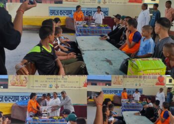 पत्रकार ऐश्वर्या कुँवरद्वारा छोराको जन्मदिनमा अनाथ बालबालिकालाई खाना