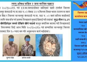 बेलडाँडीबाट १३ ग्राम भन्दाबढी ब्राउनसुगर सहित २ जना पक्राउ