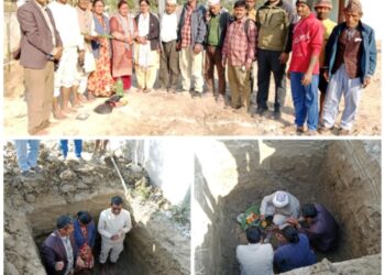 बेलडाँडी गाउँपालिका वडा नं. ५ मा नयाँ प्रशासकीय भवनको शिलान्यास