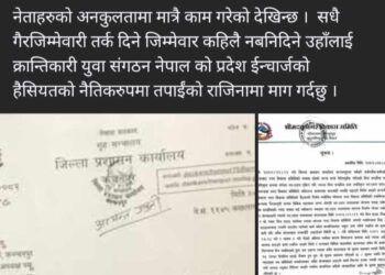 बेलडाँडी नक्साको सडक खोल्ने विषयमा क्रान्तिकारी युवा संगठन नेपाल प्रदेश ईन्चार्जको प्रतिक्रिया