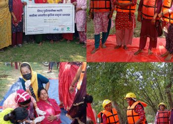 बेलडाँडीमा बाढी पूर्वतयारीका लागि समुदायस्तरमा कृत्रिम अभ्यास