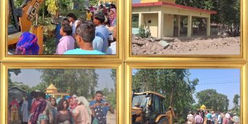 कमरी सडक विस्तारमा विवाद, भुइयाँ मन्दिरको पर्खाल भत्किएपछि स्थानीय आन्दोलित
