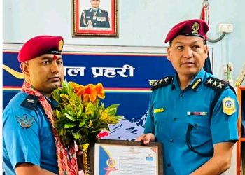 प्रहरी निरीक्षक वीरेन्द्रसिंह थापा साउन महिनाको उत्कृष्ट प्रहरी घोषित