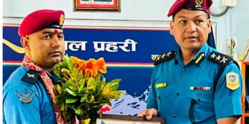 प्रहरी निरीक्षक वीरेन्द्रसिंह थापा साउन महिनाको उत्कृष्ट प्रहरी घोषित