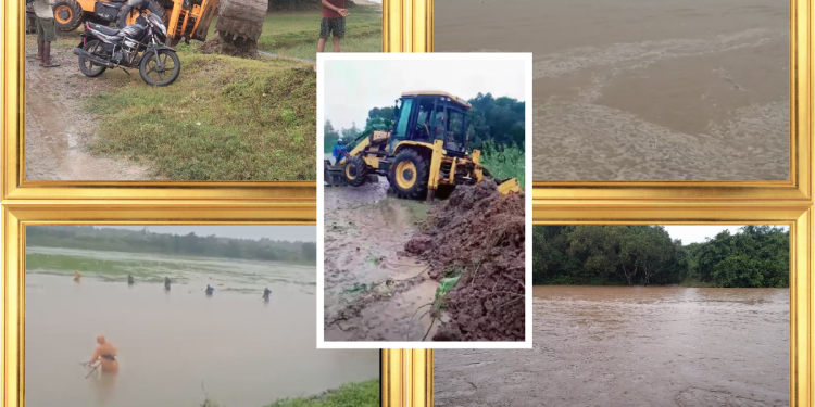 चौधर र झरना खोलामा पानीको बहाव बढ्दै, बेलडाँडीवासीलाई सतर्क रहन आग्रह